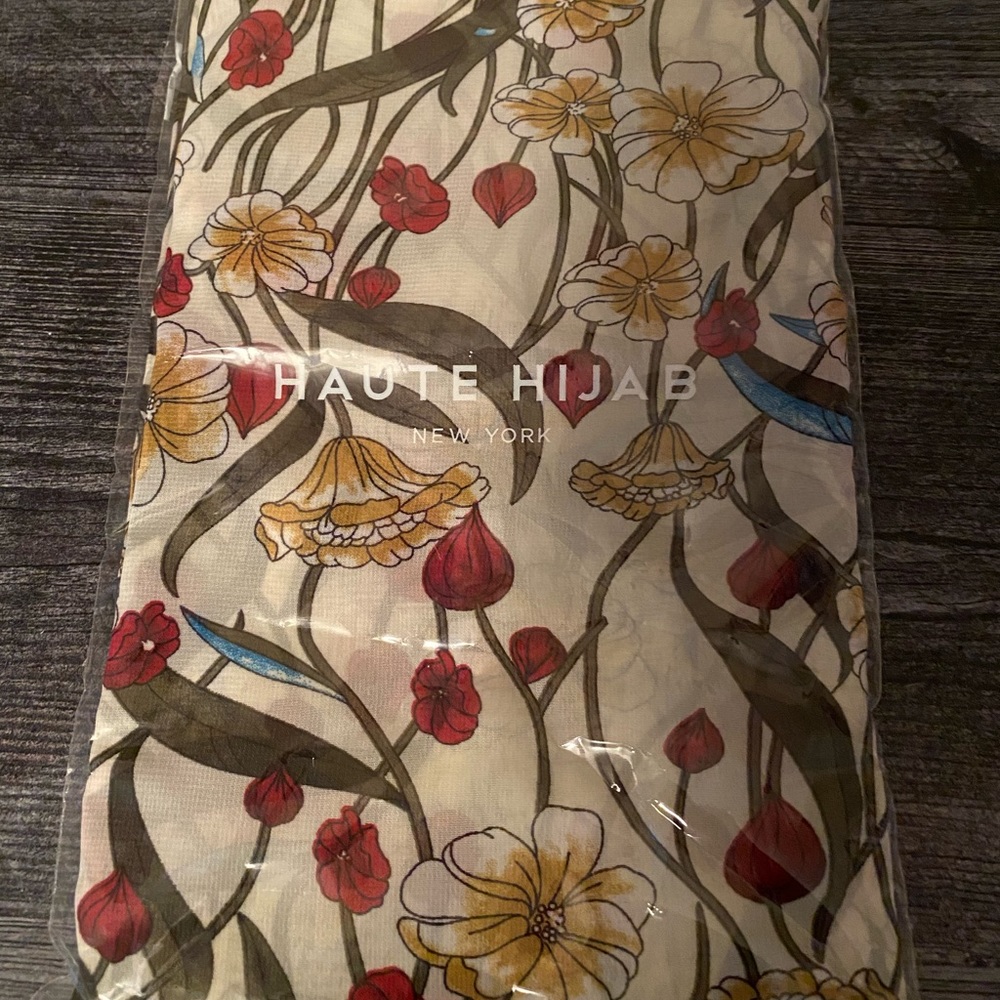Floral chiffon scarf